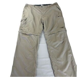 Columbia Convertible Pants Mens 40x36 Khaki  Zip Off Omni Shade Cargo Hiking
